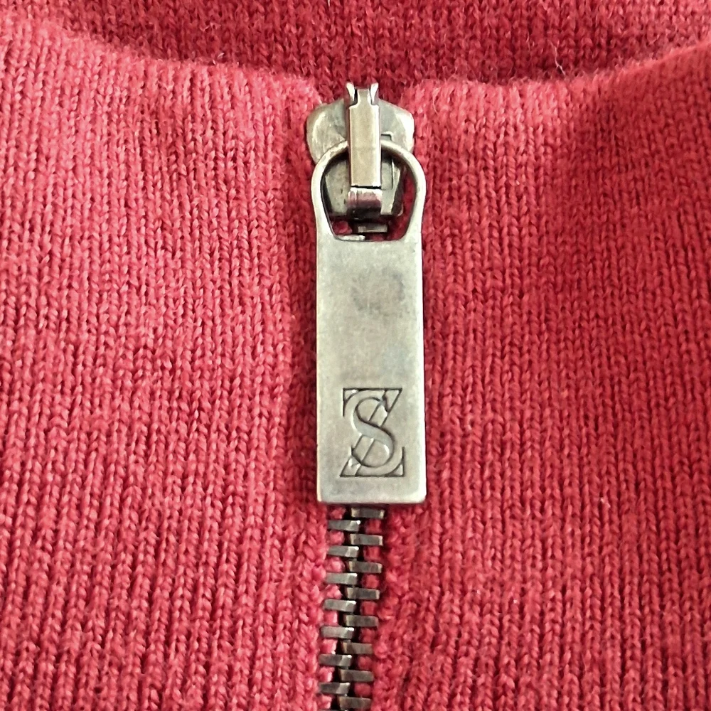 Ermenegildo Zegna Sport Lambswool Blnd Qtr Zip Sweater Men's Lg Runs Small Rust